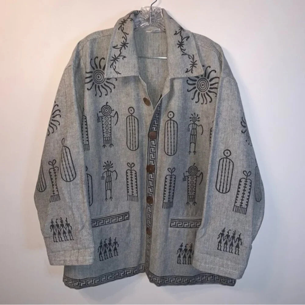 Venus Imports 100% Cotton Oversized Jacket Grey XL